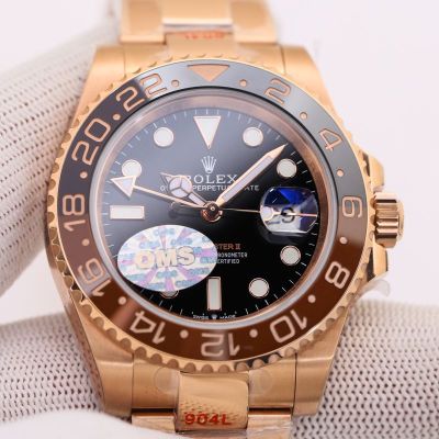 ROLEX GMT  40MM 904L Steel 3186/3285 Movement Gold Wrist Watch